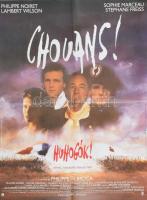 1989 Chouans! / Huhogók! c. francia film nagyméretű plakátja, moziplakát, hajtva, 77x58 cm