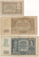 Lengyelország / Német megszállás 1940. 10Zl + 20Zl + 1941. 2ZL T:III-,IV Poland / German occupation 1940. 10 Zlotych + 20 Zlotych + 1941. 2 Złote C:VG,G Krause P#100, P#94, P#95