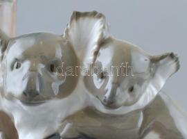 Lladró spanyol figura, Koalák, kézzel festett porcelán, jelzett, hibátlan m: 20 cm