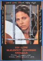 cca 1987 Egy előre bejelentett gyilkosság krónikája c. film nagyméretű plakátja, MOKÉP moziplakát, hajtva, 81x56,5 cm