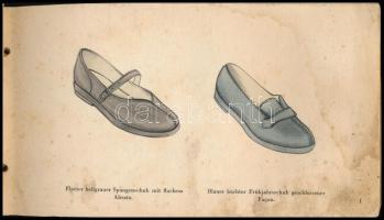 cca 1940-1950 Cipőkatalógus német nyelven, sérült borító, 38p