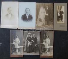 cca 1870-1890 7 db keményhátú fotó / Vintage photos 7 pcs.