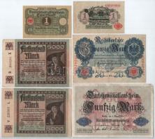 Német Birodalom 1914-1922. 1M-5000M (6db) T:III German Empire 1914-1922. 1 Mark - 5000 Mark (6pcs) C:F