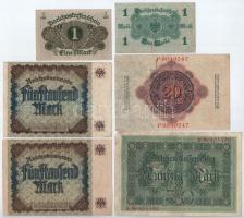 Német Birodalom 1914-1922. 1M-5000M (6db) T:III
German Empire 1914-1922. 1 Mark - 5000 Mark (6pcs) ...