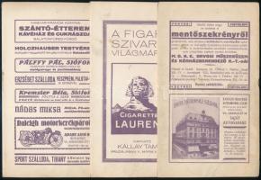 3 db Balaton térkép, reklámokkal, 20×22,5 cm