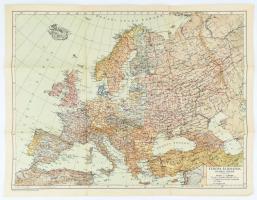 cca 1920-1930 Európa és Kisázsia politikai térképe, Bp., Magyar Földrajzi Intézet, hajtott, szakadt, 40x52 cm