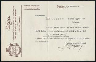 1943 Suhajda Csokoládékülönlegességek és Teasütemény Gyár fejléces levélpapírjára írt levél