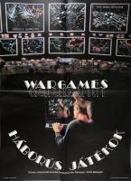 1989 War Games / Háborús játékok c. amerikai film nagyméretű plakátja, MOKÉP moziplakát, hátoldalán Agroker reklám naptár nyomdai alapnyomata, hajtva, 81x56 cm