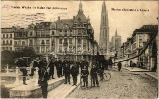 1915 Marine Wache im Hafen von Antwerpen / Marine allemande a Anvers / WWI German Navy (Kaiserliche Marine), mariner guard in Antwerp (EK)