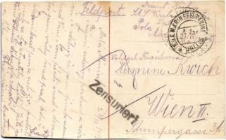 1915 Der kleine Kreuzer "Zenta" und Torpedobootzerstörer "Ulan" im Kampf mit der...