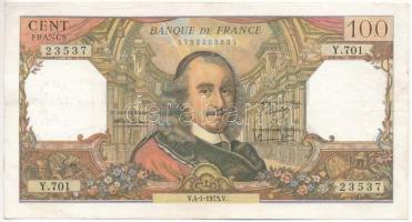 Franciaország 1973. 100Fr T:III szép papír, tűlyukak France 1973. 100 Francs C:F nice paper, pin holes Krause P#149d