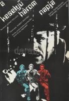 1978 A keselyű három napja c. amerikai film plakátja, MOKÉP-MAHIR filmplakát, Bp., Offset és J. Ny., 4820 pld., hajtva, 56,5x39 cm
