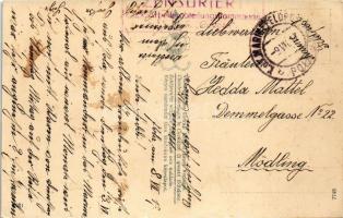 1917 Abbazia, Opatija; Villa Neptun + "Zensuriert K.u.K. Arbeiterabteilungskommando auf SMS Cus...