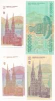Horvátország 1991. 1D + 10D + 25D + 1993. 100.000D T:I,I-
Croatia 1991. 1 Dinar + 10 Dinara + 25 Di...