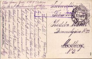 1917 Pola, Pula; Panorama + "Zensuriert K.u.K. Arbeiterabteilungskommando auf SMS Custoza"...