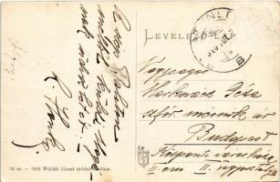 Balatonlelle-gyógyfürdő, fürdőzők vitorlás csónakkal. Wollák József utódai kiadása 15-1916. (Rb)