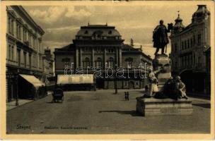 1918 Szeged, Klauzál tér, Kossuth szobor, üzletek (kis szakadás / small tear)
