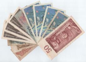 Csehszlovákia 1944. 1K + 1953. 1K + 1961. 3K + 1960. 10K (3x, ebből 2db közeli sorszám) + 1964. 50K ...