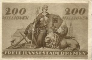 Német Birodalom/Weimari Köztársaság/Bremen 1923.09.29. 200.000.000M sorszám "*"-gal T:II
