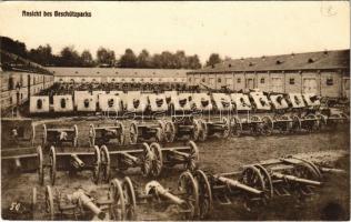 1916 Ansicht des Geschützparks / WWI German military, view of the gun park (EK)