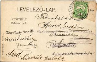 1909 Keszthely, Balatoni park. Nádai J. kiadása