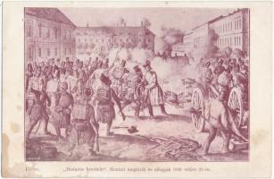 Magyar szabadságharc, Budavár bevétele. Hentzit meglövik és elfogják 1849. május 21-én / Hungarian Revolution of 1848 (kopott sarok / worn corner)