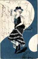 1913 Lady art postcard. L. V. Enderssche Kunstanstalt 1093. (EB)
