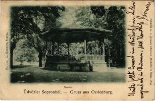 1901 Sopron, Oedenburg; Neuhof, park és pavilon. L. Kummert No. 147. (EK)