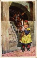 1922 Girl with horse. B.K.W.I. 687-2. s: K. Feiertag (EK)