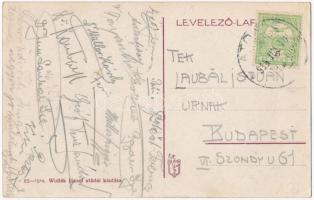 1914 Balatonlelle-gyógyfürdő, Díjkiosztás a jachtverseny után, hölgyek napernyő alatt. Wollák József...