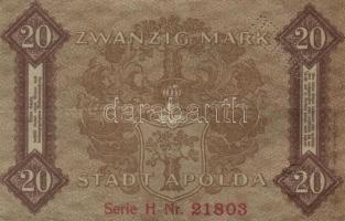 Német Birodalom/Weimari Köztársaság/Apolda 1918.11.15. 20M hivatalos érvénytelenítéssel T:II