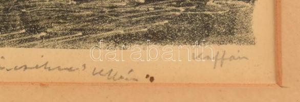 id. Koffán Károly (1909-1985): Ülő női akt. Litográfia, papír, jelzett, lap alján autográf ajándékoz...