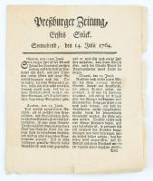 1764 Pressburger Zeitung július 14. 5p