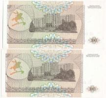 Dnyeszter-menti Köztársaság 1993. 100R (2x, sorszámkövető) T:I
Transnistria 1993. 100 Rublei (2x, c...