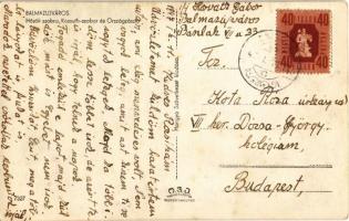 Balmazújváros, Hősök szobra, Kossuth szobor és Országzászló, Tóth és Hangya üzletek (EK)