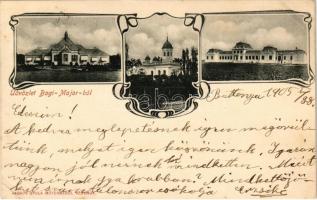 1905 Bagimajor, Baghymajor, Bagi-Major (Kengyel); kastély, kápolna. Ragács Gyula kiadása, Art Nouveau (EK)