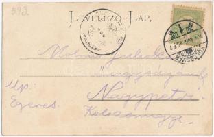 1904 Baja, Izraelita templom és iskola, zsinagóga. Rotschild Zsigmond kiadása, Art Nouveau