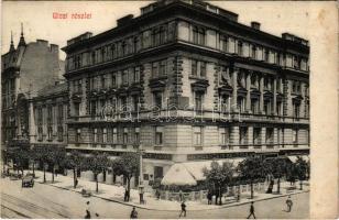 1909 Budapest VI. Bronner Miksa Francais kávéháza, Müller Dávid üzlete, Fővárosi Orfeum. Andrássy út 32.
