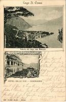 1900 Lago di Como, Veduta del Lago con Menagio, Hotel Belle Vue (Cadenabbia) / hotel. Art Nouveau (EK)