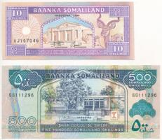 Szomáliföld 1994. 10Sh + 2008. 500Sh T:I,I- Somaliland 1994. 10 Shillings + 2008. 500 Shillings C:UNC,AU Krause P#2, P#6