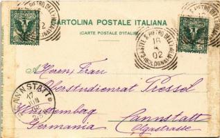 1902 Castel San Pietro Terme, Piazza V. Emanuele / square (glue marks)