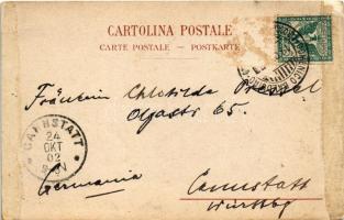 1902 Napoli, Naples; Villa Nazionale (glue marks)