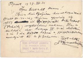 1937 Budapest XIII. Herceg "Batthyány László" gyógyszertár, patika. Tulajdonos Dr. Baradla...