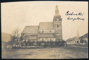 1940 Csetneki templom, vágott fotólap, feliratozva, 7,5×11,5 cm / Štítnik, church, photo, cutted