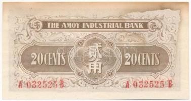 Kína / Amoy-sziget 1940. 20c T:II hajtatlan, fo.
China / Amoy Island 1940. 20 Cents C:XF unfolded, ...