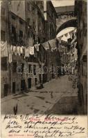 1902 Genova, Genoa; Ponte di Carignano / street view, bridge (glue marks)