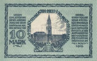 Német Birodalom/Weimari Köztársaság/Kiel 1918.10.15. 10M (2x) egymásutáni sorszámmal T:I