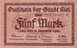 Német Birodalom/Weimari Köztársaság/Kiel 1918.10.15. 5M, 10M T:I,II
