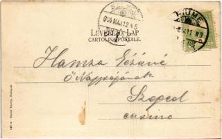 1904 Fiume, Rijeka; Molo presso Piazza Adamich / kikötő, gőzhajók. Divald Károly 448. sz. / square, ...