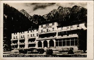 1931 Tátra, Magas-Tátra, Vysoké Tatry; Hrebienok / Tarajka, Sport Hotel. Schubert photo